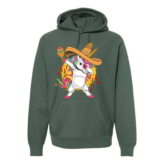 Cinco De Mayo Dabbing Unicorn Premium Hoodie