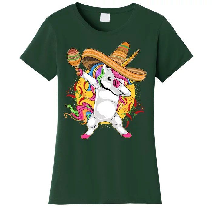 Cinco De Mayo Dabbing Unicorn Women's T-Shirt