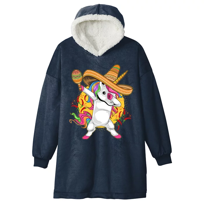 Cinco De Mayo Dabbing Unicorn Hooded Wearable Blanket