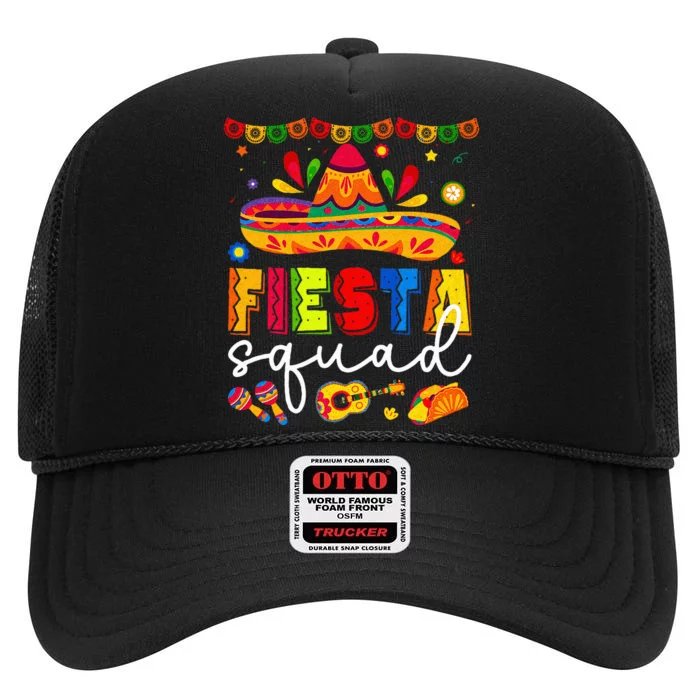 Cinco De Mayo Fiesta Squad Family High Crown Mesh Trucker Hat