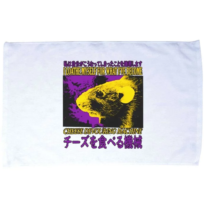 Cheese Devouring Machine Rat Japanese Microfiber Hand Towel