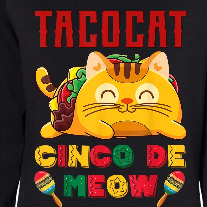 Cinco De Meow Taco Cat, Mexican Cinco De Mayo Cat Lovers Womens California Wash Sweatshirt