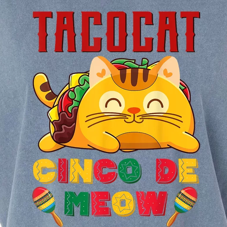 Cinco De Meow Taco Cat, Mexican Cinco De Mayo Cat Lovers Garment-Dyed Women's Muscle Tee