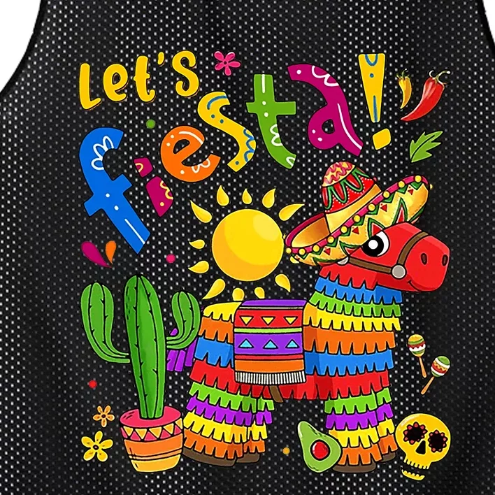 Cinco De Mayo Girl Boy Mexican Lets Fiesta Fun Mesh Reversible Basketball Jersey Tank