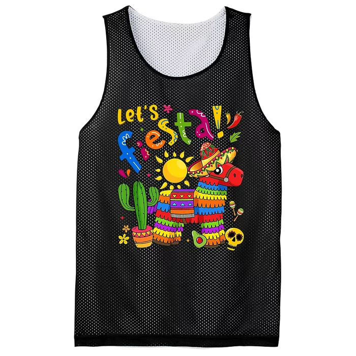 Cinco De Mayo Girl Boy Mexican Lets Fiesta Fun Mesh Reversible Basketball Jersey Tank