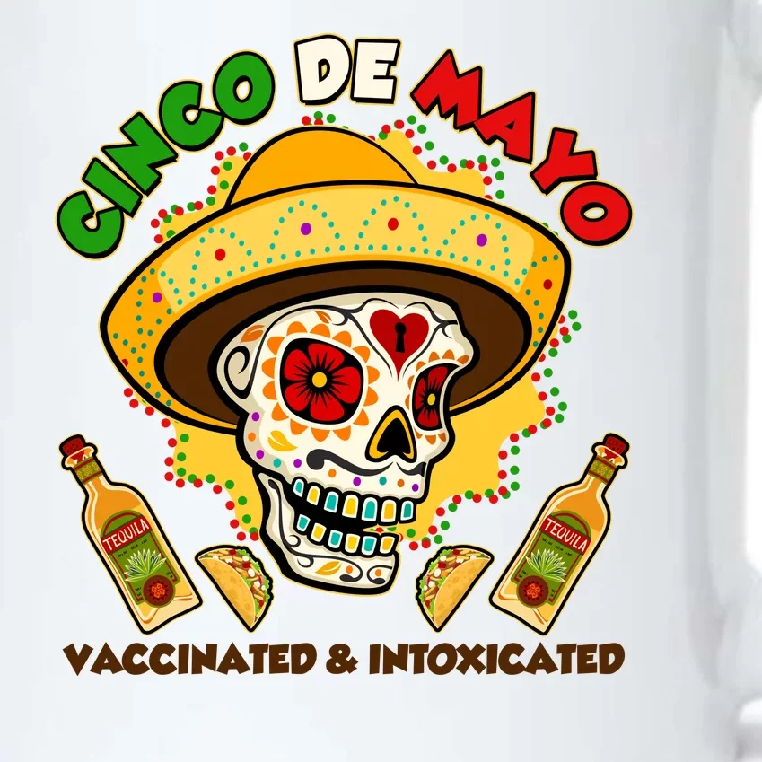 Cinco De Mayo Vaccinated And Intoxicated Sugar Skull Black Color Changing Mug