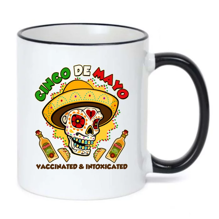 Cinco De Mayo Vaccinated And Intoxicated Sugar Skull Black Color Changing Mug