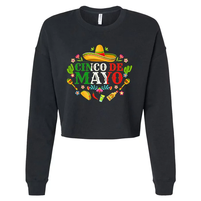 Cinco De Mayo Mexican Fiesta 5 De Mayo Cropped Pullover Crew