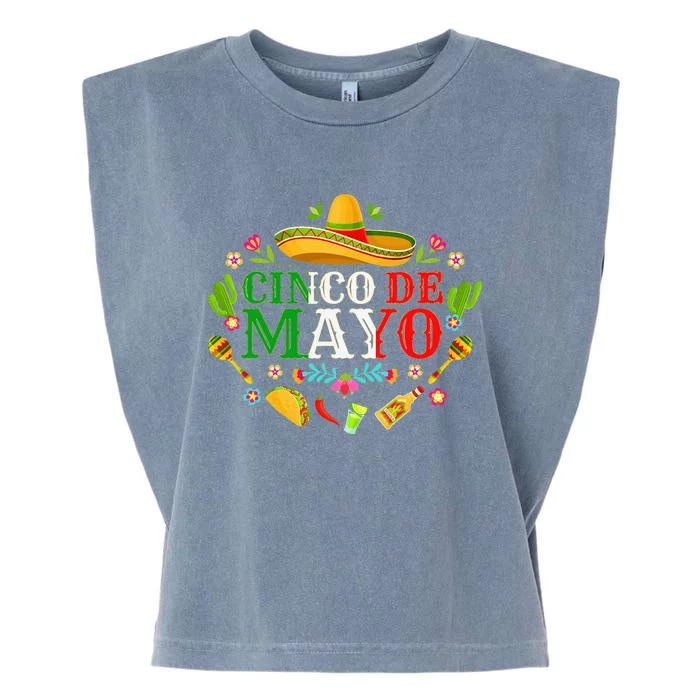 Cinco De Mayo Mexican Fiesta 5 De Mayo Garment-Dyed Women's Muscle Tee