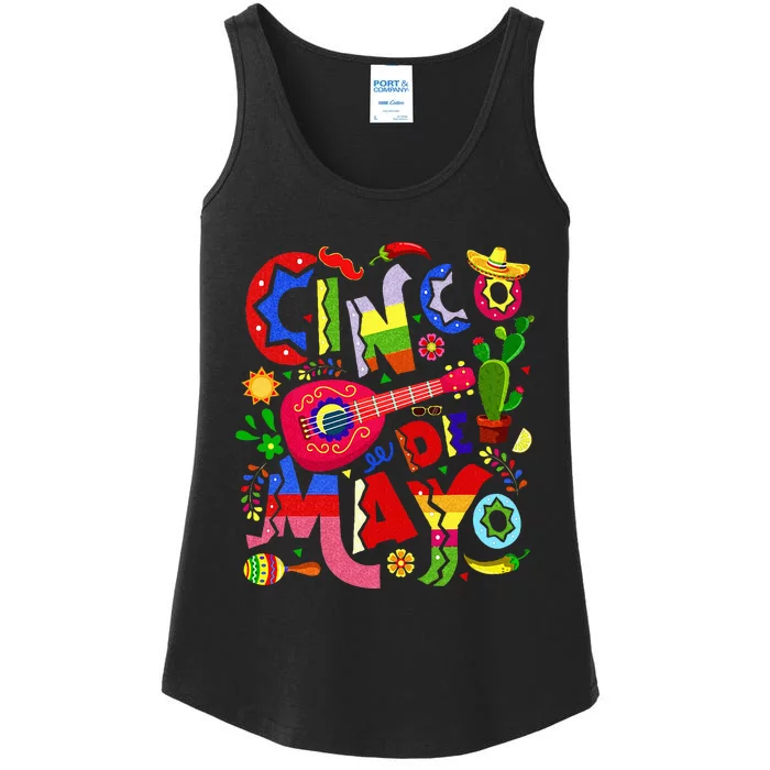 Cinco De Mayo Mexican Fiesta 5 De Mayo Ladies Essential Tank