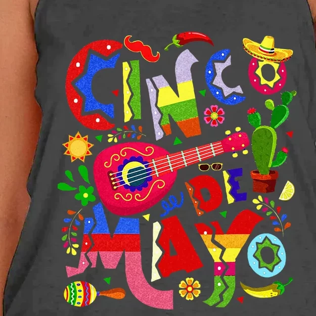 Cinco De Mayo Mexican Fiesta 5 De Mayo Women's Knotted Racerback Tank