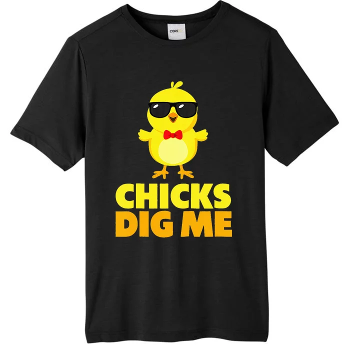 Chicks Dig Me Happy Easter Day Egg Hunt Funny ChromaSoft Performance T-Shirt