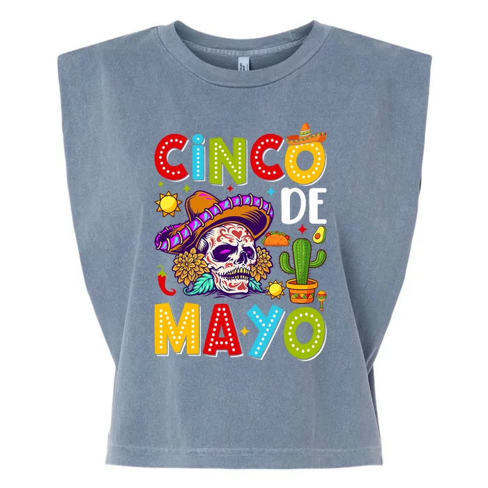 Cinco De Mayo Mexican Fiesta Squad 5 De Mayo For Mexican Garment-Dyed Women's Muscle Tee