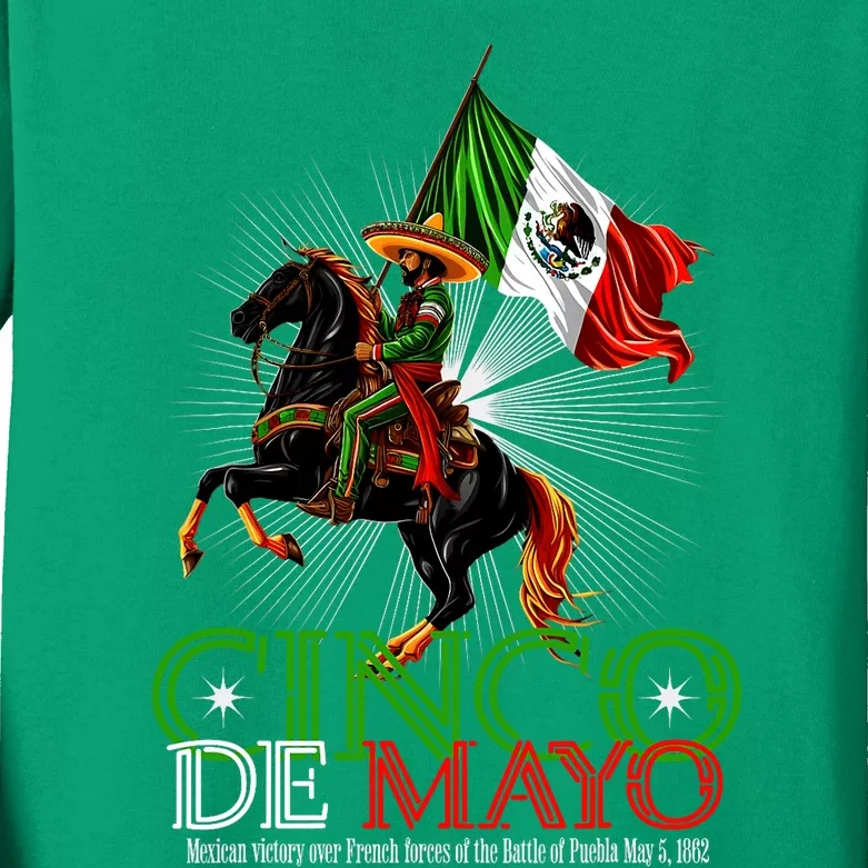 Cinco De Mayo Battle Of Puebla May 5 1862 Mexican Kids Long Sleeve Shirt