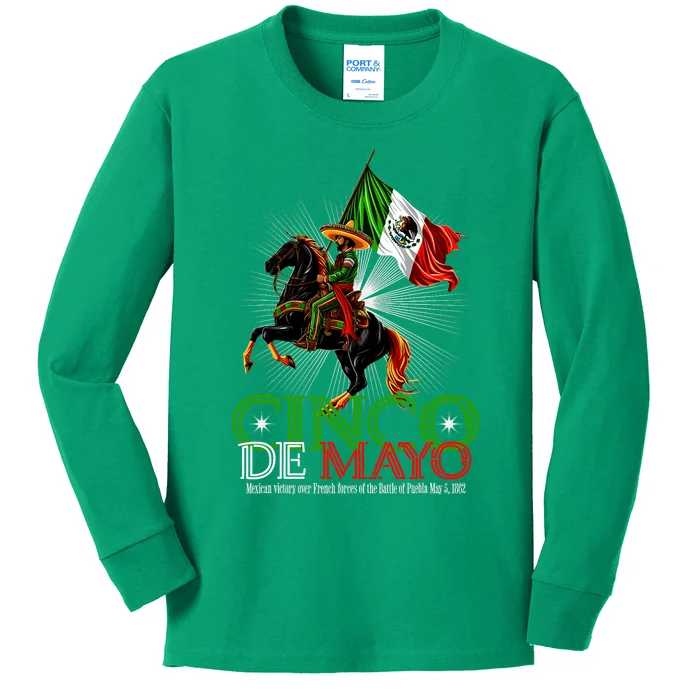 Cinco De Mayo Battle Of Puebla May 5 1862 Mexican Kids Long Sleeve Shirt