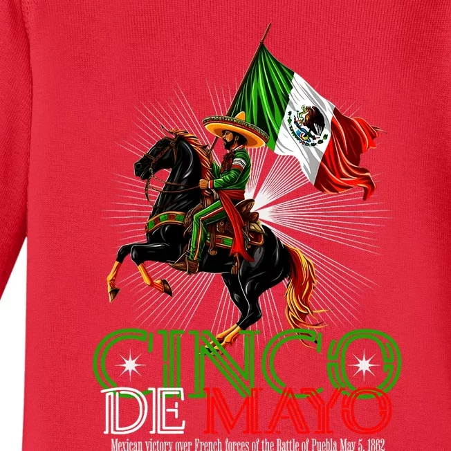 Cinco De Mayo Battle Of Puebla May 5 1862 Mexican Baby Long Sleeve Bodysuit