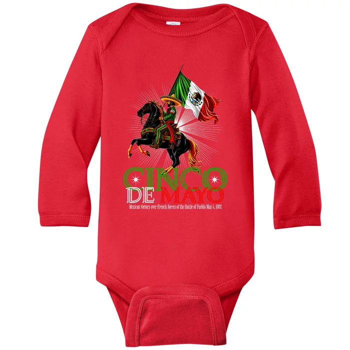 Cinco De Mayo Battle Of Puebla May 5 1862 Mexican Baby Long Sleeve Bodysuit