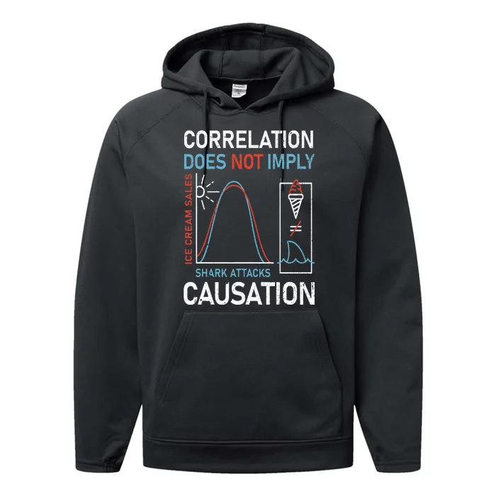 Correlation Does Not Imply Causation Funny Performance Fleece Hoodie