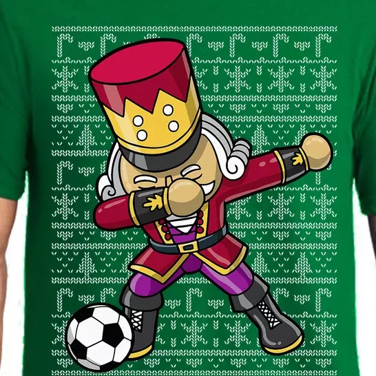 Christmas Dabbing Nutcracker Soccer Player Coach Pajama Set