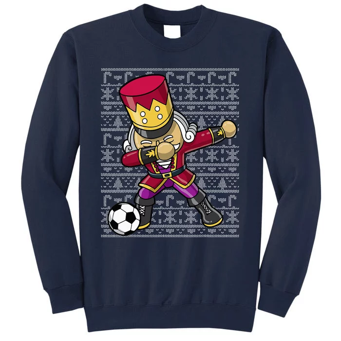 Christmas Dabbing Nutcracker Soccer Player Coach Tall Sweatshirt