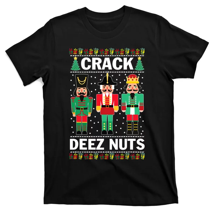 Crack Deez Nuts Funny Christmas T-Shirt