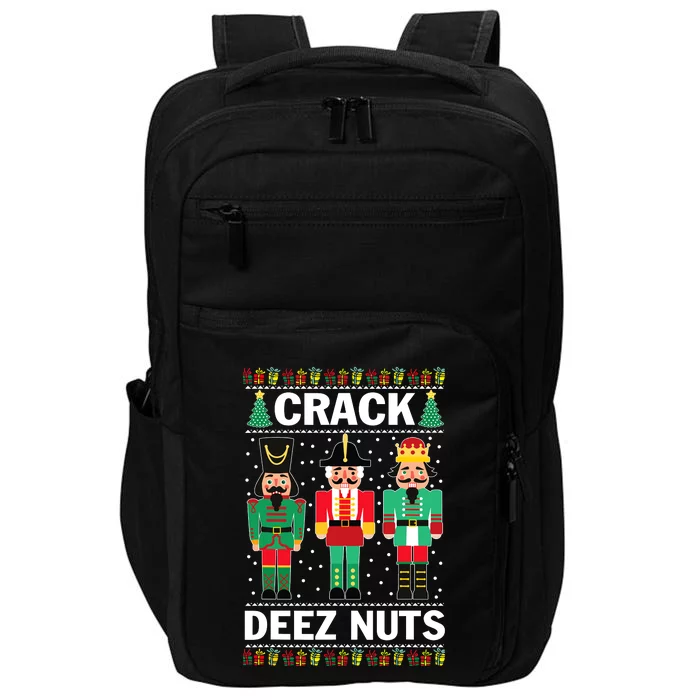 Crack Deez Nuts Funny Christmas Impact Tech Backpack