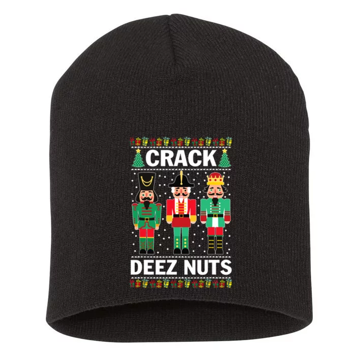 Crack Deez Nuts Funny Christmas Short Acrylic Beanie