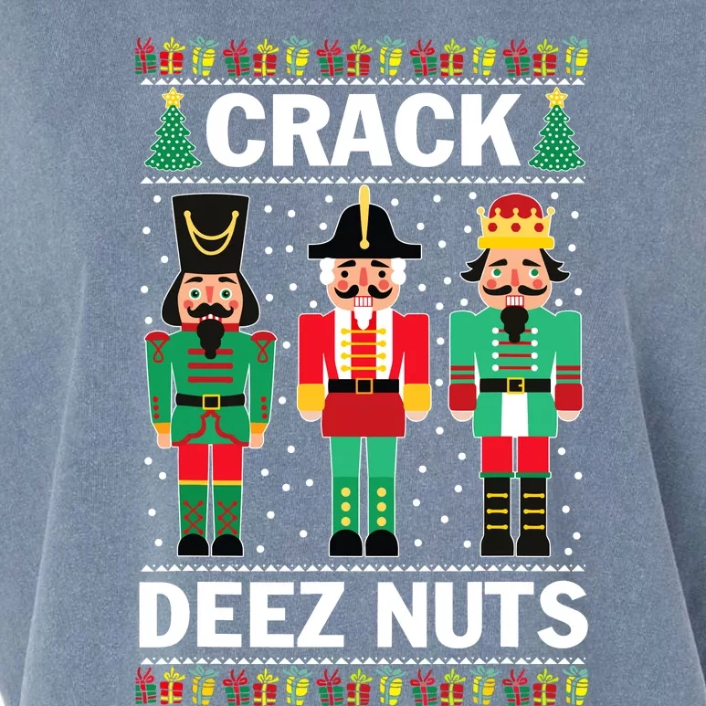 Crack Deez Nuts Funny Christmas Garment-Dyed Women's Muscle Tee