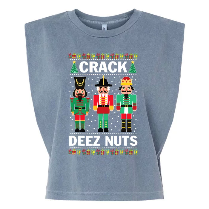 Crack Deez Nuts Funny Christmas Garment-Dyed Women's Muscle Tee