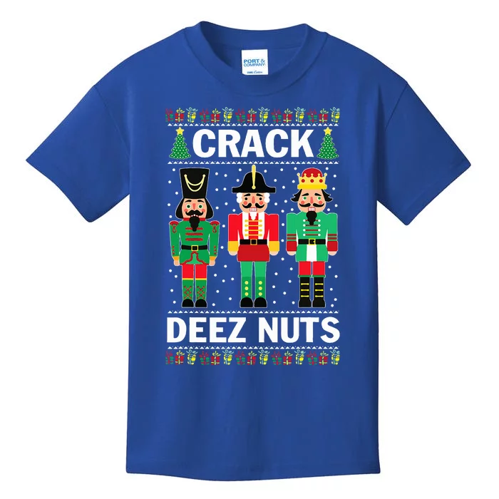 Crack Deez Nuts Funny Christmas Kids T-Shirt