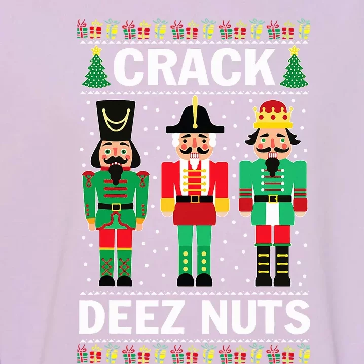 Crack Deez Nuts Funny Christmas Garment-Dyed Sweatshirt