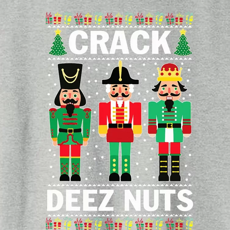 Crack Deez Nuts Funny Christmas Women's Crop Top Tee