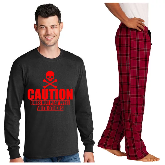 Caution Does Not Play Well With Others Long Sleeve Pajama Set