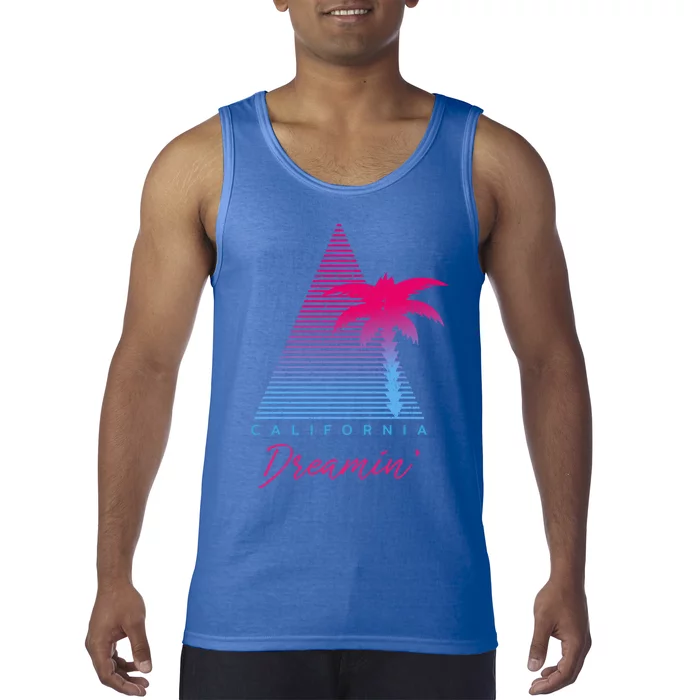 California Dreamin’ Natural Summer Roll Surf Retro Design Funny Gift Tank Top