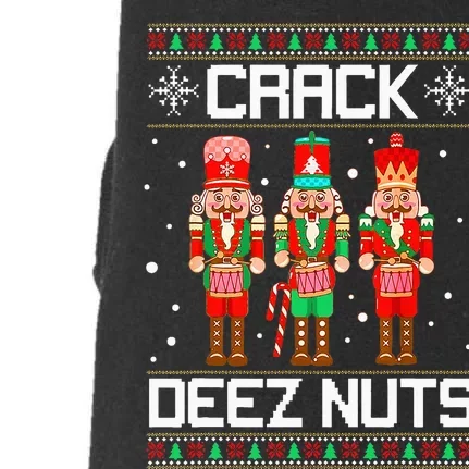 Crack Deez Nuts Ugly Christmas Sweater Xmas Nutcracker Doggie 3-End Fleece Hoodie