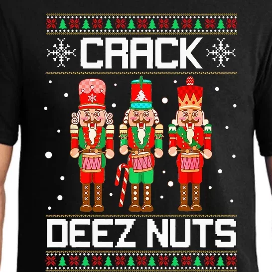 Crack Deez Nuts Ugly Christmas Sweater Xmas Nutcracker Pajama Set