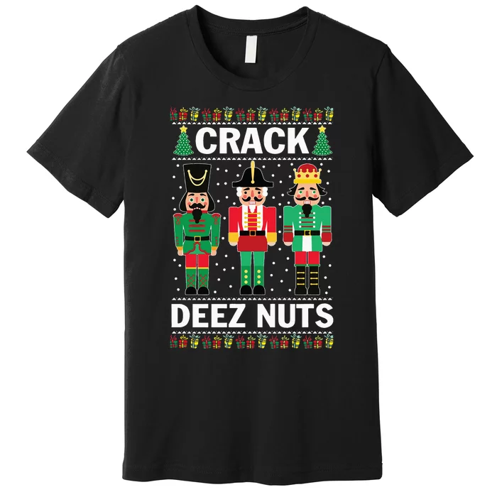 Crack Deez Nuts Funny Christmas Premium T-Shirt