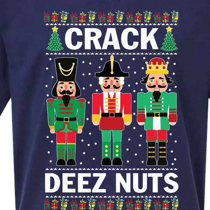 Crack Deez Nuts Funny Christmas Sueded Cloud Jersey T-Shirt