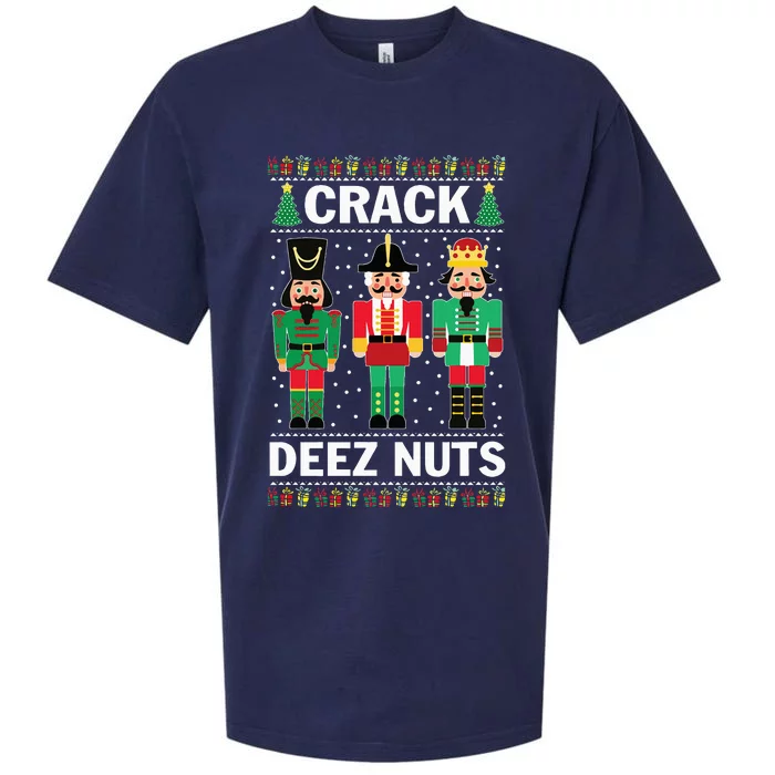 Crack Deez Nuts Funny Christmas Sueded Cloud Jersey T-Shirt