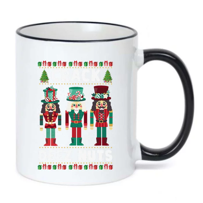 Crack Deez Nuts Funny Ugly Christmas Funny Family Pajamas Black Color Changing Mug