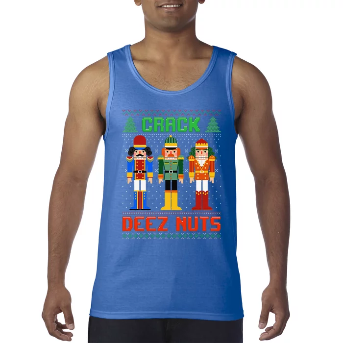 Crack Deez Nuts Nutcracker Ugly Christmas Funny Xmas Tank Top