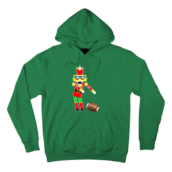 Christmas Dabbing Nutcracker Football Soccer For Boys Tall Hoodie