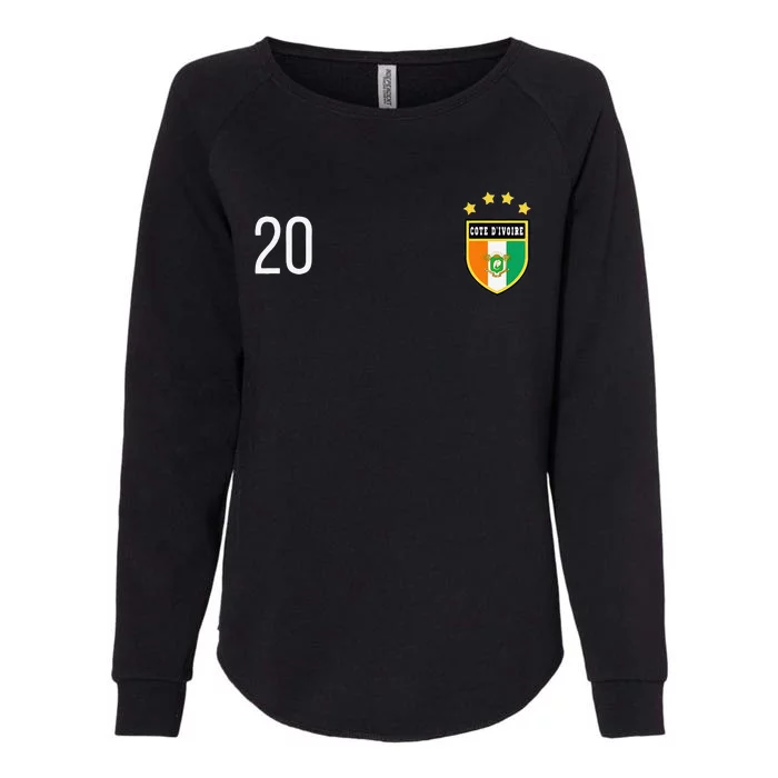 Cote DIvoire Number 20 Sports Jersey Football Twenty Womens California Wash Sweatshirt