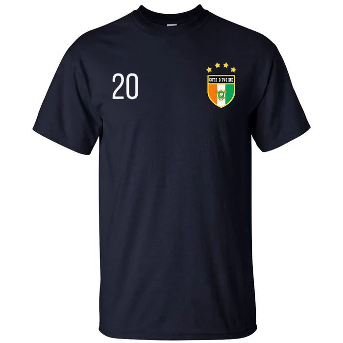 Cote DIvoire Number 20 Sports Jersey Football Twenty Tall T-Shirt