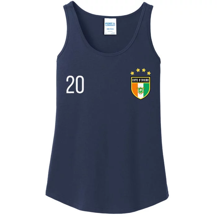 Cote DIvoire Number 20 Sports Jersey Football Twenty Ladies Essential Tank