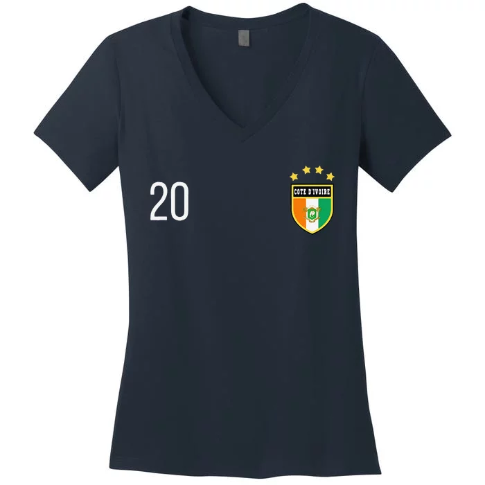 Cote DIvoire Number 20 Sports Jersey Football Twenty Women's V-Neck T-Shirt