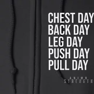 Chest Day Novelty Gym Full Zip Hoodie