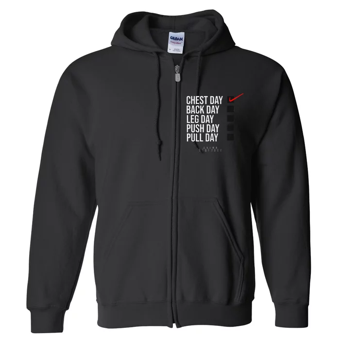 Chest Day Novelty Gym Full Zip Hoodie