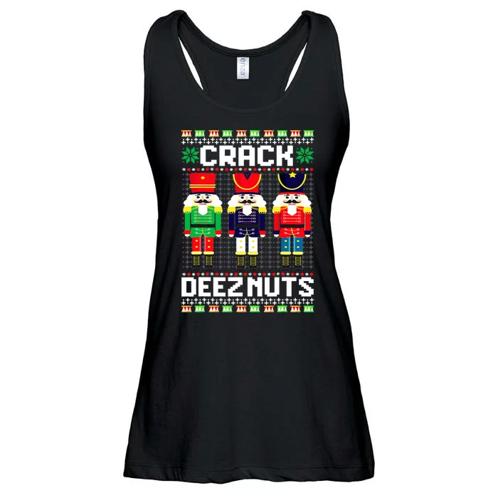 Crack Deez Nuts Nutcracker Nut Xmas Pajama Matching Ladies Essential Flowy Tank