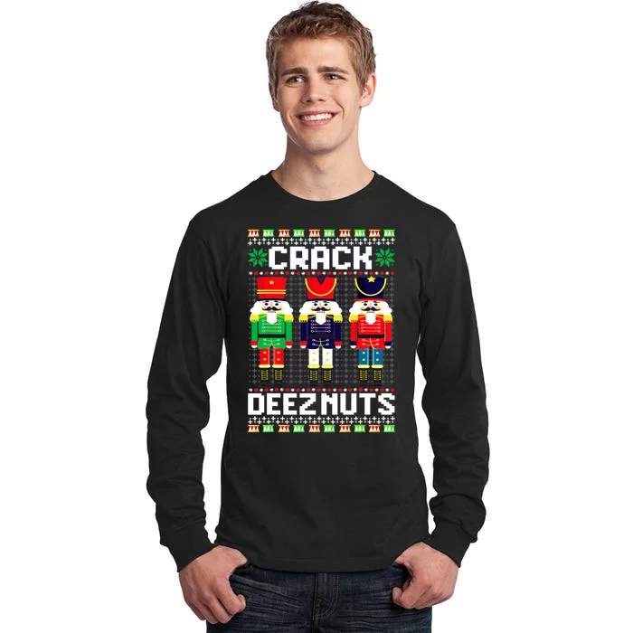 Crack Deez Nuts Nutcracker Nut Xmas Pajama Matching Tall Long Sleeve T-Shirt